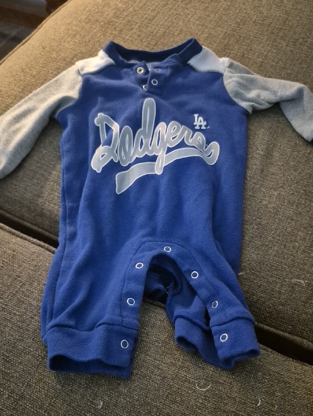 Genuine Merchandise Dodgers Royal Blue and Gray Baby Footie